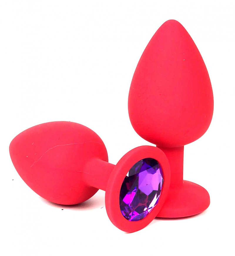Пробка с фиолетовым кристаллом "Vandersex" красная, M 