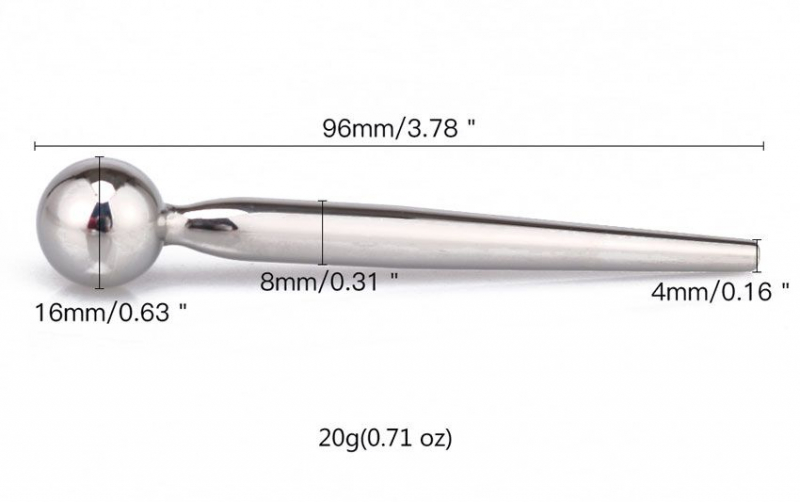 Зонд металлический "Notabu BDSM" с ограничителем 