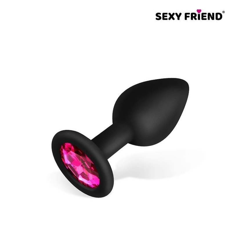 Пробка с рубиновым кристаллом "Sexy Friend" черная, S 